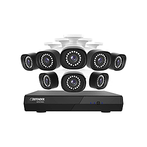 Defender Sentinel 4K Ultra HD Wired NVR 8 Channel Security Camera System with 8 POE Cameras Smart Human Detection and Mobile App NS8MP1T8B8 - $489