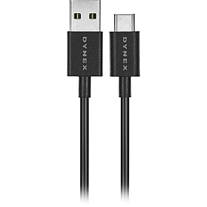 Dynex™ 3' USB Type C-to-USB Type A Charge-and-Sync Cable (2-Pack) Black DX-VCA322K2 - $3.49