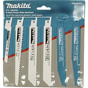 6-Piece Makita Bi-Metal Recipro Blade Set (723086-A-A) $10.99 + Free Shipping w/ Prime or on $25+