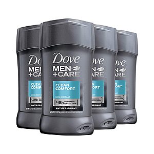 4-Pack 2.7-Oz Dove Men+Care Antiperspirant Deodorant (Clean Comfort) $9.65 w/ Subscribe & Save