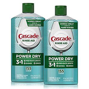2-Pack 16-Oz Cascade Power Dry Dishwasher Rinse Aid $7.50 w/ S&S + Free Shipping w/ Prime or on $25+