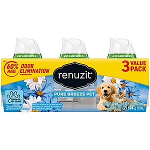 3-Count 7-Oz Renuzit Gel Air Freshener (Pure Breeze Pet) $2 + Free Shipping w/ Prime or on $25+
