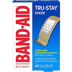 40-Count Band-Aid Tru-Stay Sheer Adhesive Bandages $1.60 w/ S&S + Free Shipping w/ Prime or on $25+
