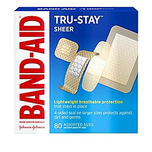 80-Count Band-Aid Tru-Stay Sheer Adhesive Bandages 2 for $4.20 w/ S&S and More + Free Shipping w/ Prime or on $25+