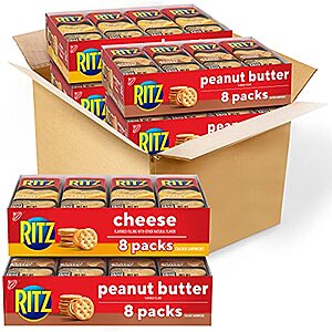 32-Pack RITZ Sandwich Crackers Variety Pack (Cheese and Peanut Butter) $9.30 w/ S&S + Free Shipping w/ Prime or on $25+