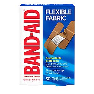 30-Count Band-Aid Brand Flexible Fabric Adhesive Bandages $2.30 w/ S&S + Free Shipping w/ Prime or on $25+