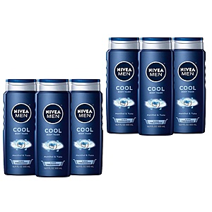 16.9-Oz Nivea Men Cool Body Wash (Menthol & Yuzu) 6 for $15.25 w/ S&S and More + Free Shipping w/ Prime or on $25+