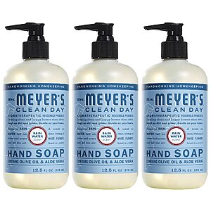 3-Ct 12.5-Oz Mrs. Meyer's Clean Day Liquid Hand Soap (Rain Water) $8.50 w/ S&S + Free Shipping w/ prime or on $35+