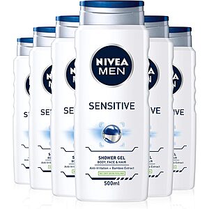 6-Count 16.9-Oz Nivea Men Sensitive Body Wash w/ Bamboo Extract $17 w/ S&S + Free Shipping w/ Prime or on $35+
