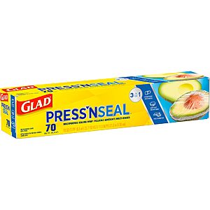 70' Glad Press'n Seal Plastic Food Wrap $3.30 w/ S&S + Free Shipping w/ Prime or on $35+