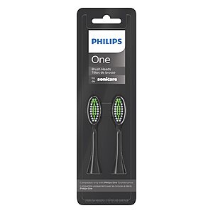 2-Count Philips One by Sonicare Brush Heads (Shadow Black) $6.79 w/ S&S + Free Shipping w/ Prime or on $35+