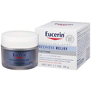 1.7-Oz Eucerin Redness Relief Night Creme $6.39 w/ S&S + Free Shipping w/ Prime or on $35+