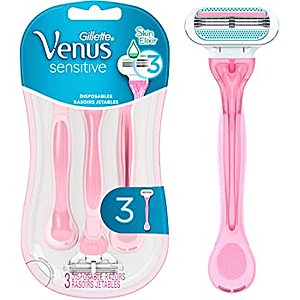 3-Count Gillette Venus Sensitive Women's Disposable Razors $3.62 w/ S&S + Free Shipping w/ Prime or on $25+