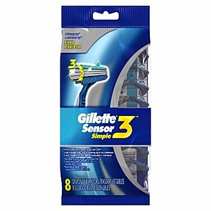 8-Count Gillette Sensor3 Simple Men's Disposable Razors $3.54 w/ S&S + Free Shipping w/ Prime or on $25+