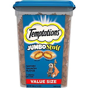 14-oz Temptations Jumbo Stuff Crunchy & Soft Cat Treats (Salmon) $4.50 & More w/ Subscribe & Save