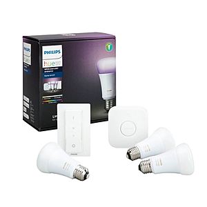 Philips Hue White & Color Ambiance A19 LED Starter Kit Multicolor 556704 - $119.99