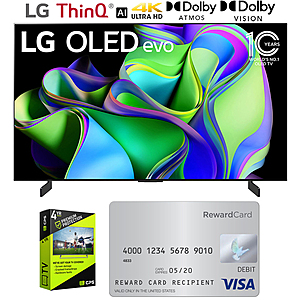 LG OLED evo C3 42" HDR 4K Smart OLED TV (2023) w/ 4 Yr Warranty + $50 Gift Card $896.99