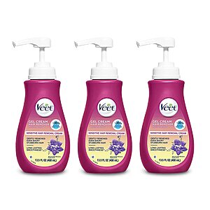 Amazon: 3 Pack 13.5 oz. Veet Gel Hair Remover Cream, Sensitive Formula $17.80 w/ S&S & MORE
