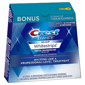 Amazon: Crest 3D White Professional Effects Whitestrips 20 Treatments + Crest 3D White 1 Hour Express Whitestrips 2 Treatments - Teeth Whitening Kit $26.46 YMMV