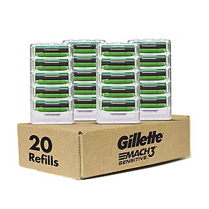 Amazon: 20 ct. Gillette Mach3 Sensitive Men's Razor Blades $27.99 & MORE
