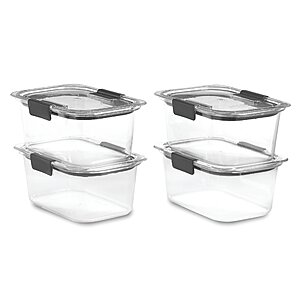 Rubbermaid Brilliance BPA Free Food Storage Containers Pack of 4 - 4.7 cups capacity $17.97