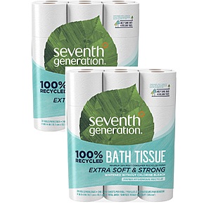 2-Pack 24-Count Seventh Generation 2-Ply Toilet Paper (Extra Soft/Strong) $17.40 w/ S&S + Free S&H
