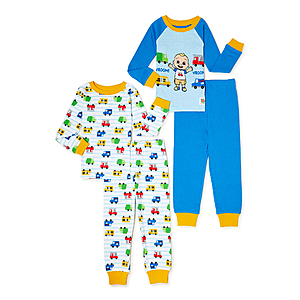 Boys' Pajama Sets: 4-Piece Cocomelon Toddler Boy's Cotton Pajama Set (blue) $7 & More