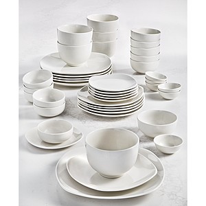 42-Piece Tabletops Unlimited Whiteware Soft Square Dinnerware Set (Service for 6) + $10 Macys Money + $10 Cashback $40 (w/ Slickdeals Rewards, PC Only) + Free Shipping