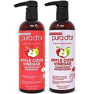 2-Pack 16-Oz Pura D'or Apple Cider Vinegar Thin2Thick Shampoo & Conditioner $18.36 + Free Shipping w/ Prime or on $25+
