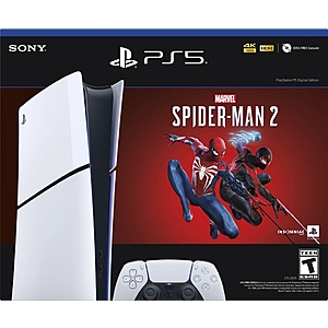 Sony Interactive Entertainment PlayStation 5 Slim Console Digital Edition – Marvel's Spider-Man 2 Bundle (Full Game Download Included) White 1000039790 - $399.99