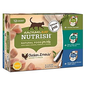 12-Ct 2.8oz Rachael Ray Nutrish Grain-Free Wet Cat Food (Chicken Variety Pack) $6.05 w/ S&S + Free S/H