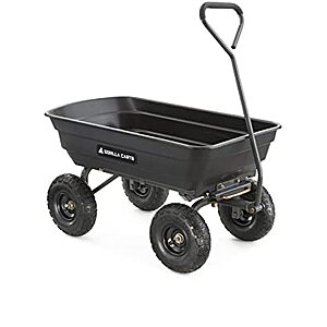 Gorilla Carts GOR4PS Poly Garden Dump Cart with Steel Frame and 10-in. Pneumatic Tires, 600-Pound Capacity - $73.00 + FS