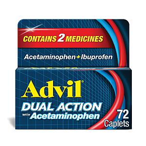 72-Count Advil Dual Action w/ Acetaminophen + Ibuprofen Pain Reliever Caplets 2 for $10.47 ($5.23 each) w/ S&S and More + Free Shipping w/ Prime or on $25+