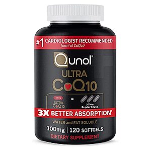 120-Count Qunol 100mg Ultra CoQ10 Antioxidant Supplement Softgels $13 w/ S&S + Free Shipping