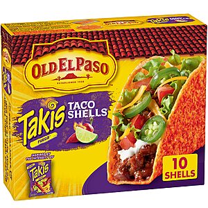 10-Count Old El Paso Takis Fuego Stand 'N Stuff Taco Shells (Takis Fuego) $2.54 w/ S&S + Free Shipping w/ Prime or Orders $25+