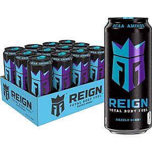 Select Amazon Accounts: 12-Pack 16-Oz Reign Total Body Fuel Fitness & Performance Drink (Razzle Berry) $12.45 & More w/ S&S + Free Shipping w/ Prime or on $35+