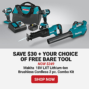 Makita 18V LXT Lithium Brushless Hammer Drill, Impact, (2)4.0 batteries with quick charger and BONUS TOOL! $249