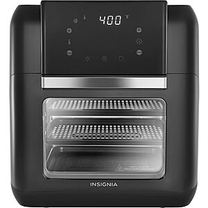 Insignia™ 10-Quart Digital Air Fryer Oven w/ 2 Trays & Rotisserie Spit $50
