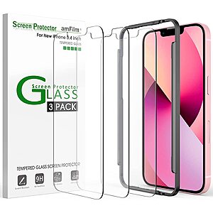 2-Pack Amfilm Tempered Glass Screen Protectors f/or Apple iPhone 13 / 12 / 11 from $5.10 each