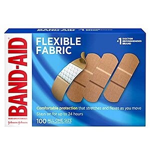 100-Count Band-Aid Flexible Fabric Adhesive Bandages (All One Size) $5.70 w/ Subscribe & Save