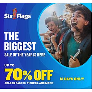 Six Flags: 2024 Platinum Pass (includes remainder of 2023) from $49 & More