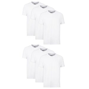 6-Pack Hanes Men's 100% Cotton Moisture-Wicking Crew Tee Undershirts (White) $15.20