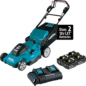 Makita 21" 36V LXT Cordless Self-Propelled Electric Lawn Mower w/ 4 Batteries $249 + Free Store Pickup