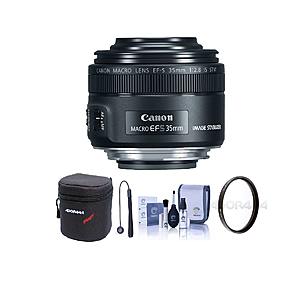 Canon Lens Sale: EF-S 35mm f/2.8 Macro IS STM Lens w/ Accessories Bundle  $299 & More + Free S&H