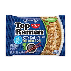 Nissin Top Ramen Noodle Soup, Soy Sauce (aka Oriental) Flavor, 3 Ounce (Pack of 24) - $9.99 or less with Subscribe & Save