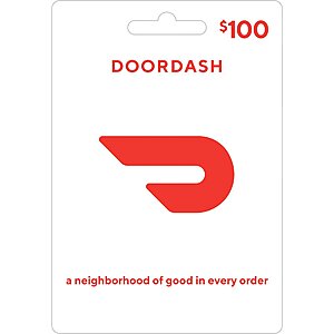 $100 DoorDash Gift Card (Physical or Digital) $80 + Free Shipping