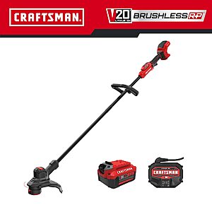Lowes Online for order pickup - CRAFTSMAN Brushless RP 20-volt Max 13-in Straight Shaft Battery String Trimmer 5 Ah (Battery and Charger Included) Lowes.com- $59.97 -YMMV