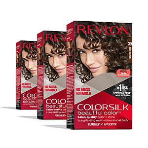 Revlon ColorSilk Permanent Hair Color 3-pack for $6.47 ($2.16 each)
