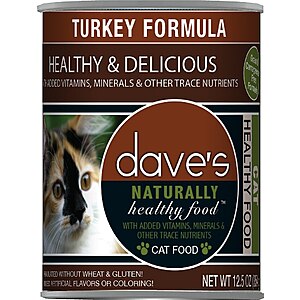 Dave's Pet Food Naturally Healthy Grain-Free Turkey Formula Canned Cat Food $27.35