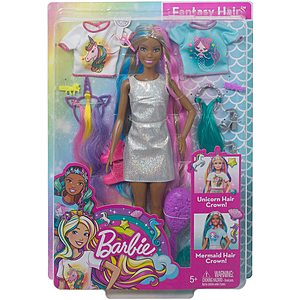 12-Piece Barbie Fantasy Hair Doll w/ Accessories for Mermaid & Unicorn Looks $14.75